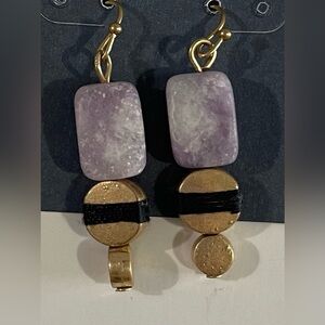 NEW Universal Threads Elegant Gold and Purple Stone Earrings